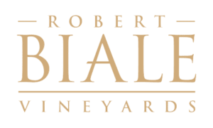 Robert Biale Vineyards logo in gold with transparent background