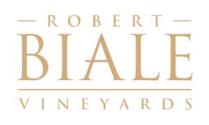 Robert Biale Vineyards logo in gold with transparent background