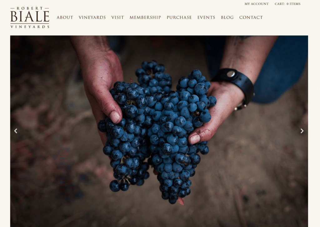 Robert Biale Vineyards New Website