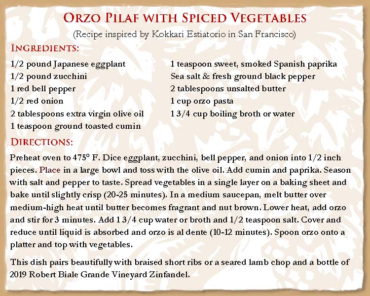 Orzo Recipe Card